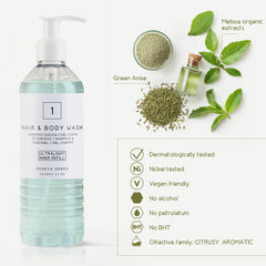 Geneva Green Hair & Body Wash Cartridge For Ecover (12.52 fl.oz)- 18Pack