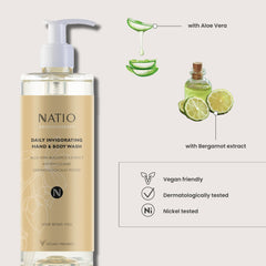 Natio Daily Invigorating Hand & Body Wash With Locked Pump (12.84 Fluid Ounce) - 18Pack
