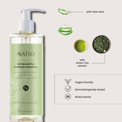 Natio Extra Gentle Everyday Shampoo With Locked Pump (12.84 Fluid Ounce) - 18Pack