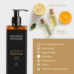 Elemental Herbology "Neroli & Bergamot" Liquid Soap Unsealed Pump (16.2 fluid ounce) - 18Pack