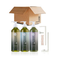 Geneva Green No Refillable Pump Dispensers Body & Hair Kit