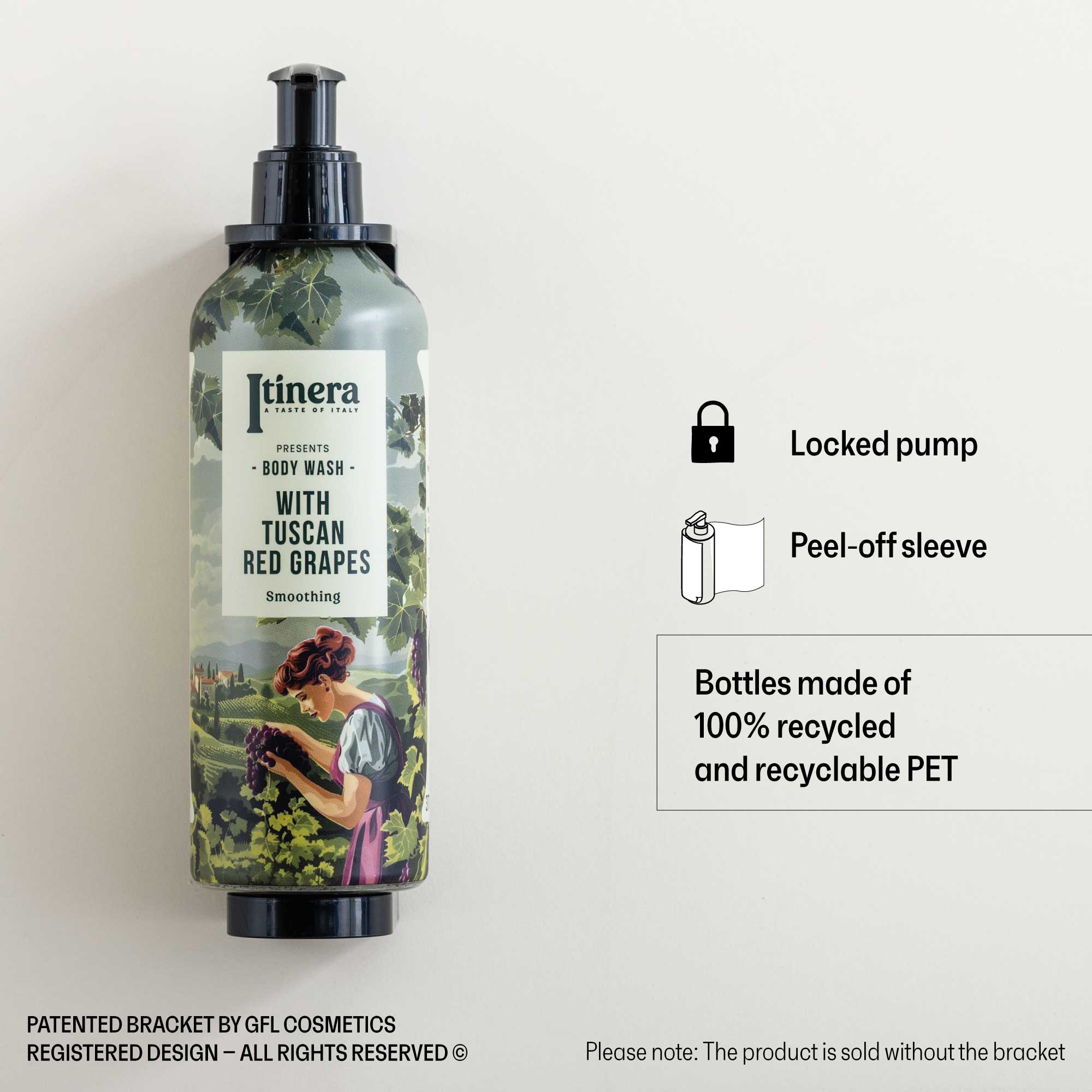Itinera Smoothing Body Wash Refillable Bottle (12.51 Fluid Ounce) - 18Pack