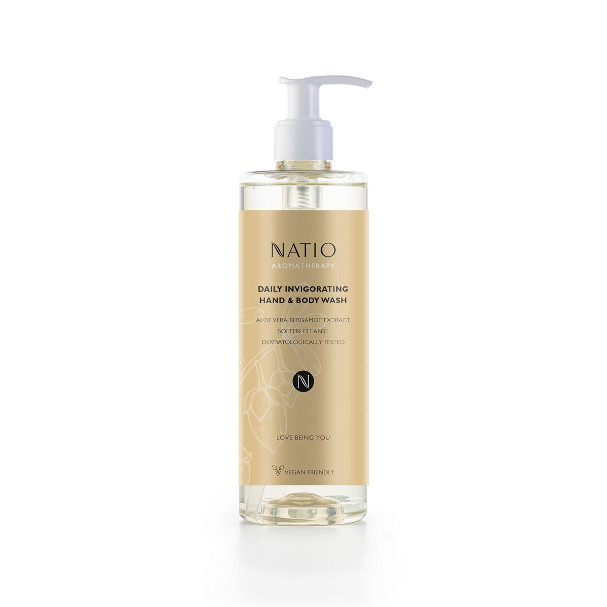 Natio Daily Invigorating Hand & Body Wash Refillable Bottle (12.84 Fluid Ounce) - 18Pack