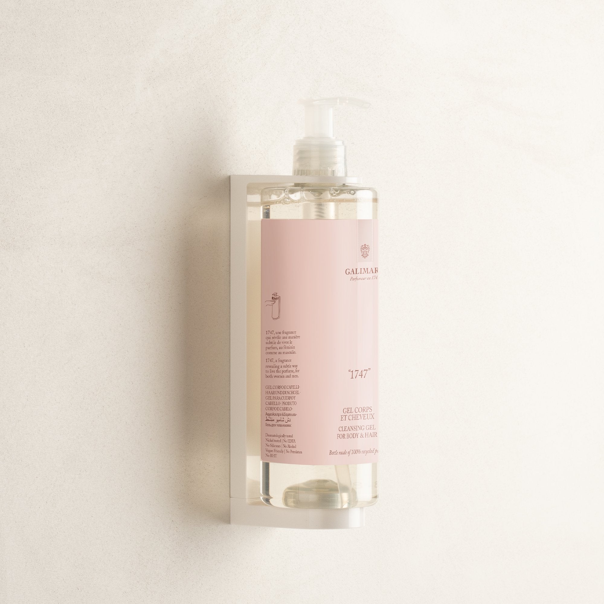 Galimard "1747" Cleansing Gel For Body & Hair Refillable Bottle (12.84 Fluid Ounce)